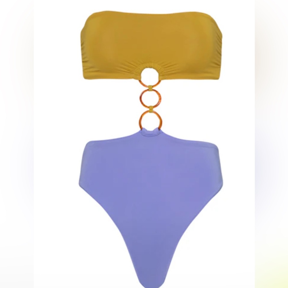 Maaji Olive and Lavender One Piece Swimsuit - Picture 2 of 9